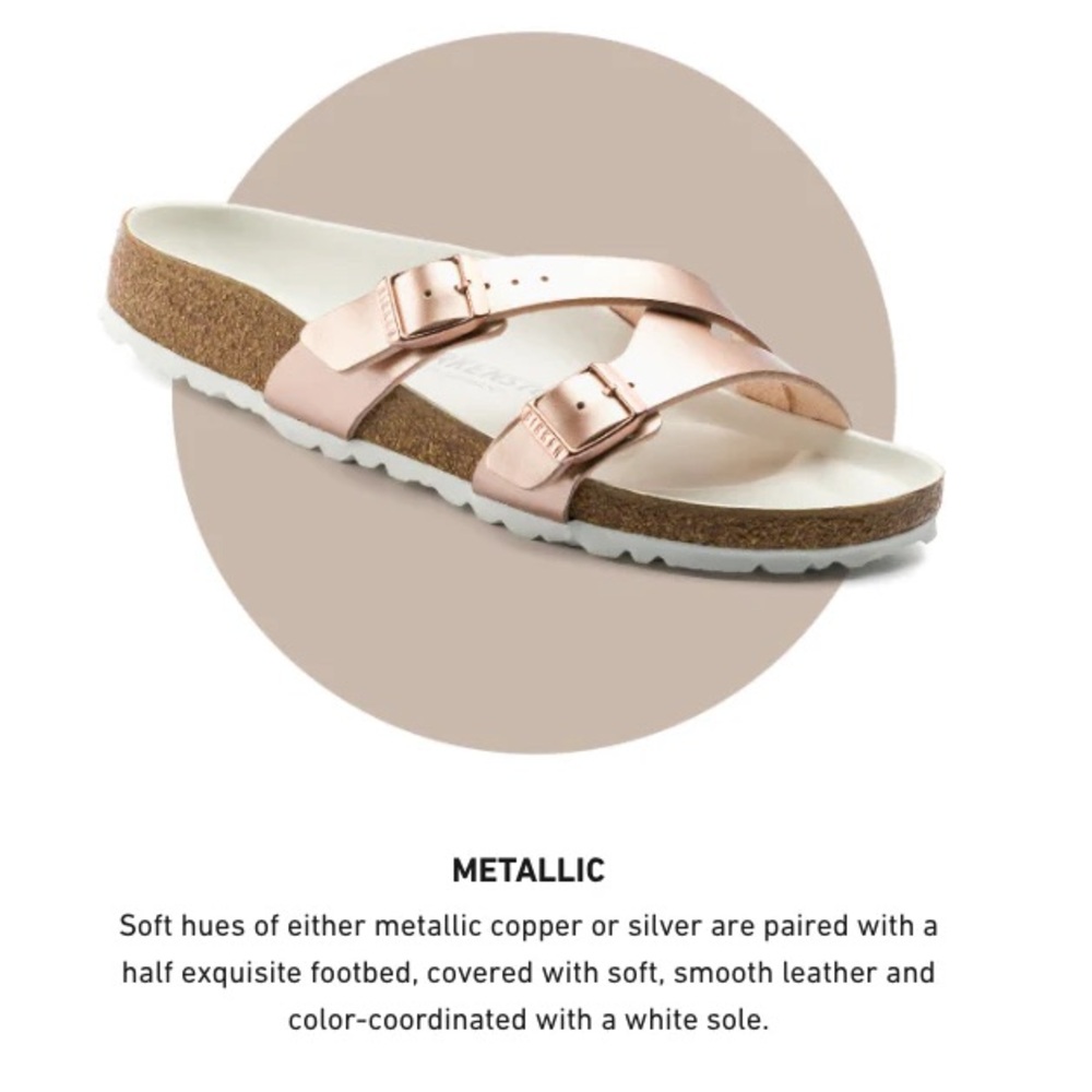 Birkenstock Yao Metallic Copper Sandals - Picture 7 of 7